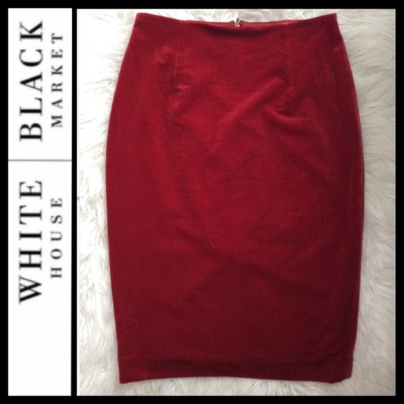 NWOT WHBM Velvet Pencil Skirt - Picture 3 of 7